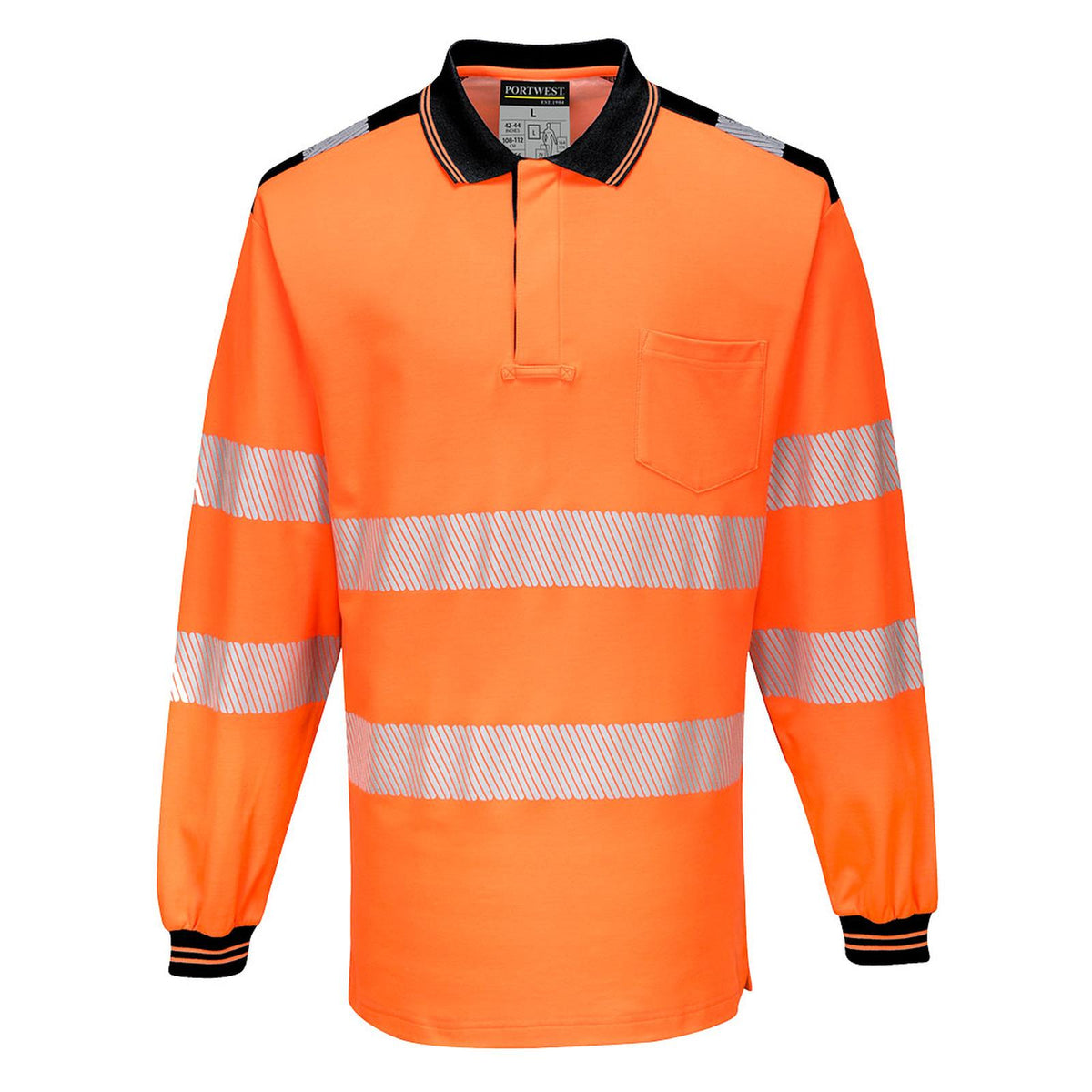 Portwest PW3 Poloshirts T184 oranje-zwart(OB)