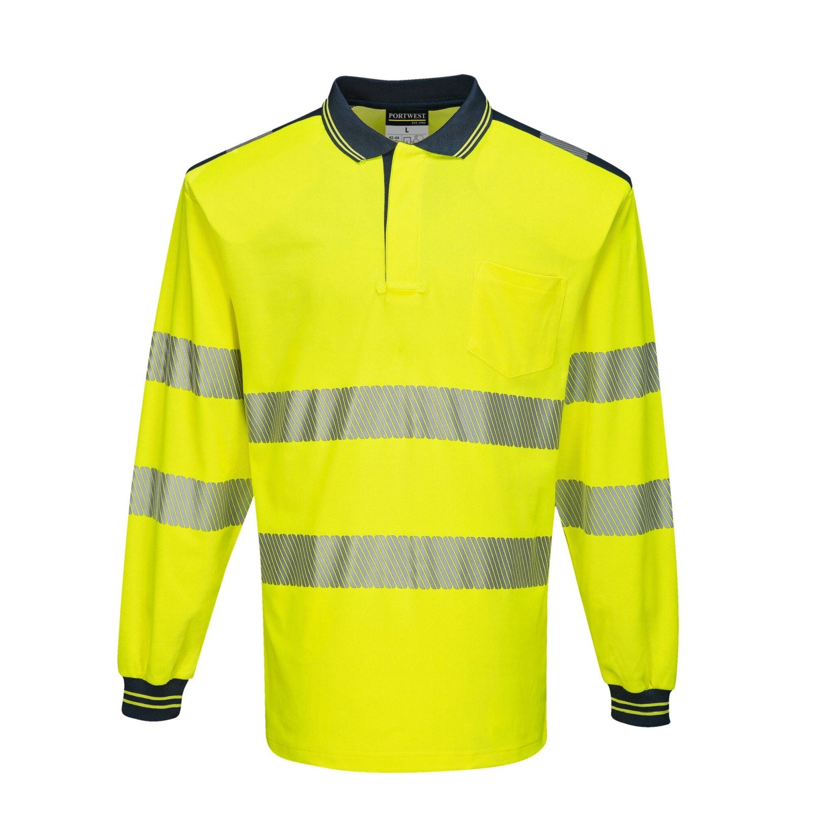 Portwest PW3 Poloshirts T184 geel-marineblauw(YN)