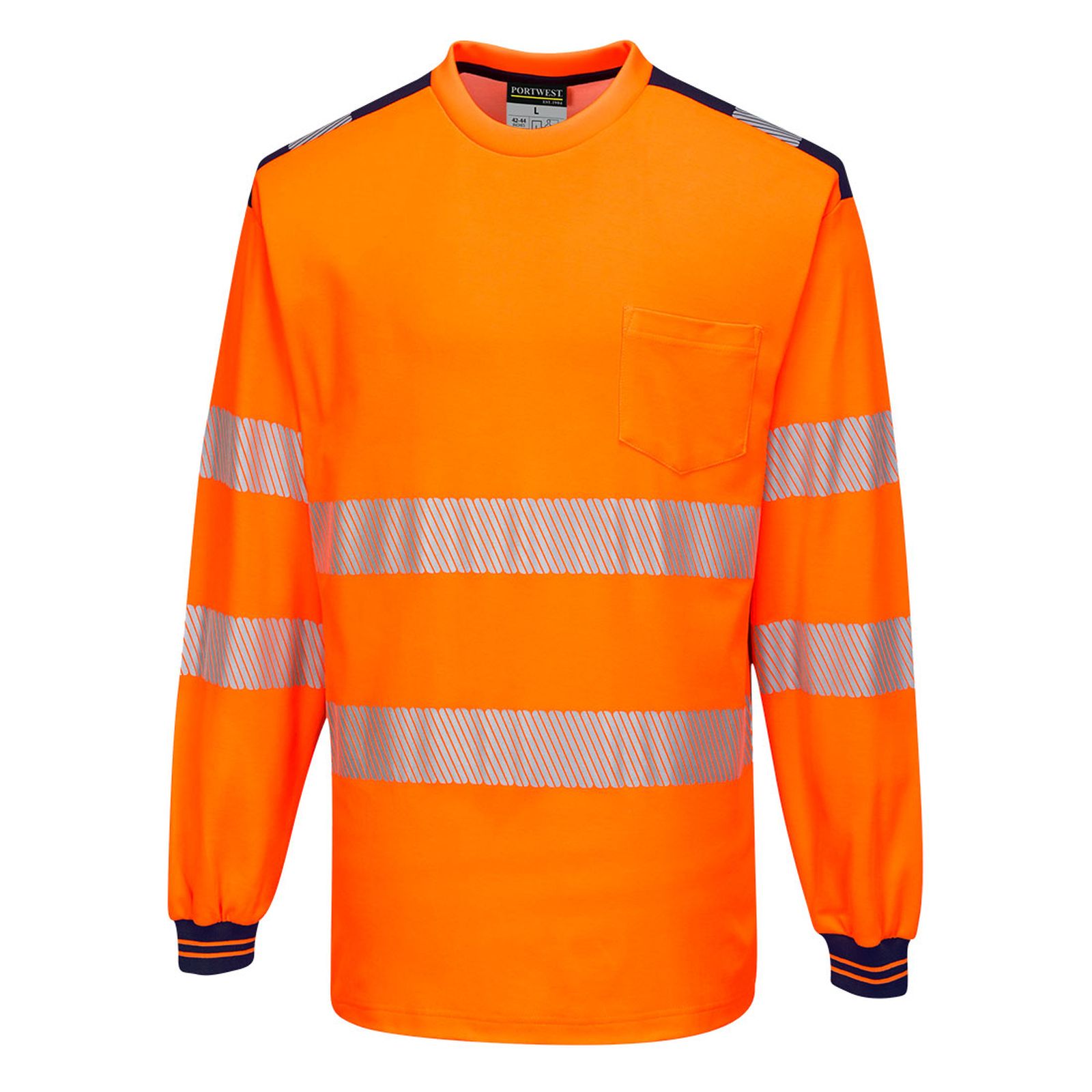 Portwest PW3 T-shirts T185 oranje-marineblauw(ON)