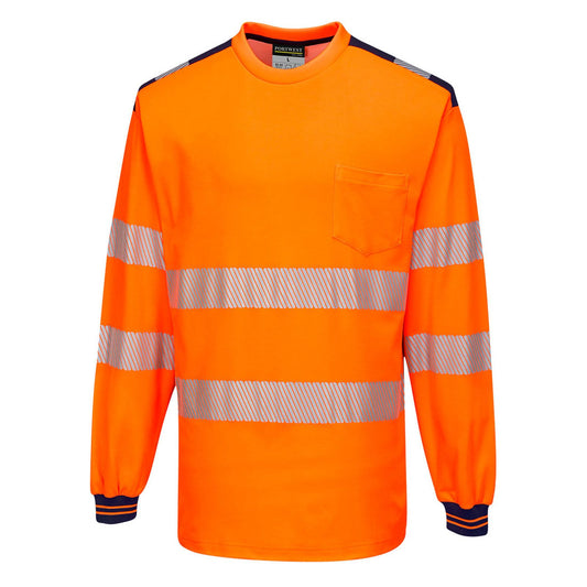 Portwest PW3 T-shirts T185 oranje-marineblauw(ON)