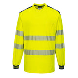 Portwest PW3 T-shirts T185 geel-marineblauw(YN)