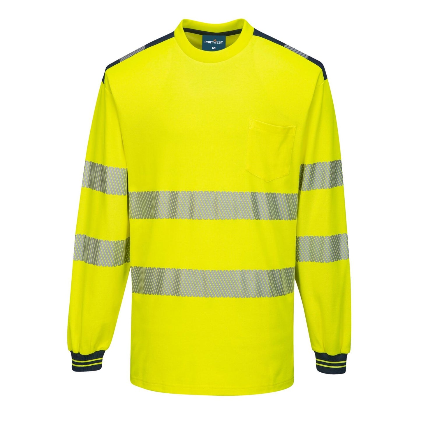 Portwest PW3 T-shirts T185 geel-marineblauw(YN)