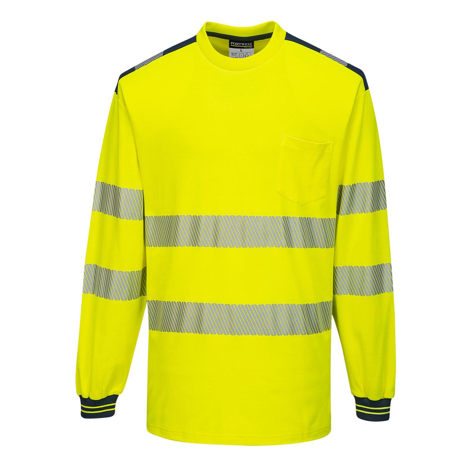 Portwest PW3 T-shirts T185 geel-marineblauw(YN)
