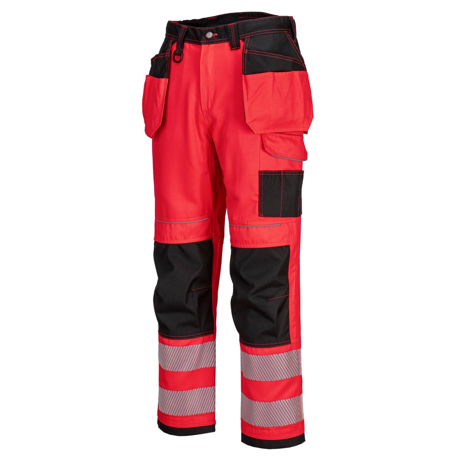 Portwest PW3 Broeken T501 rood-zwart(RB)