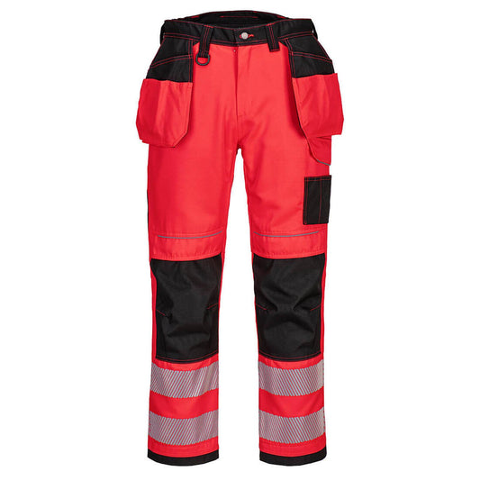 Portwest PW3 Broeken T501 rood-zwart(RB)