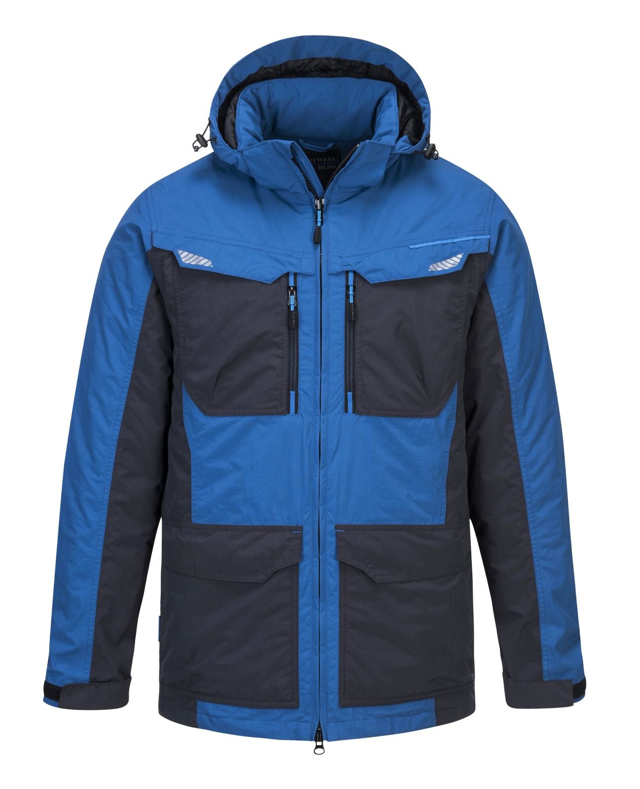 Portwest Jassen T740 Waterdicht Afneembare capuchon perzisch blauw(PB)