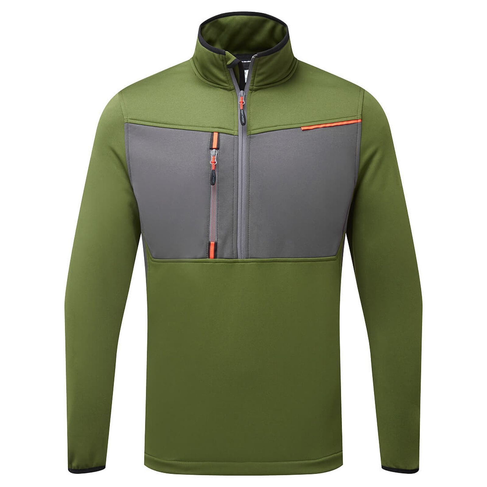Portwest WX3 Alle Weersomstandigheden Hoodie T755 Tech Fleece halve rits olijfgroen(OG)