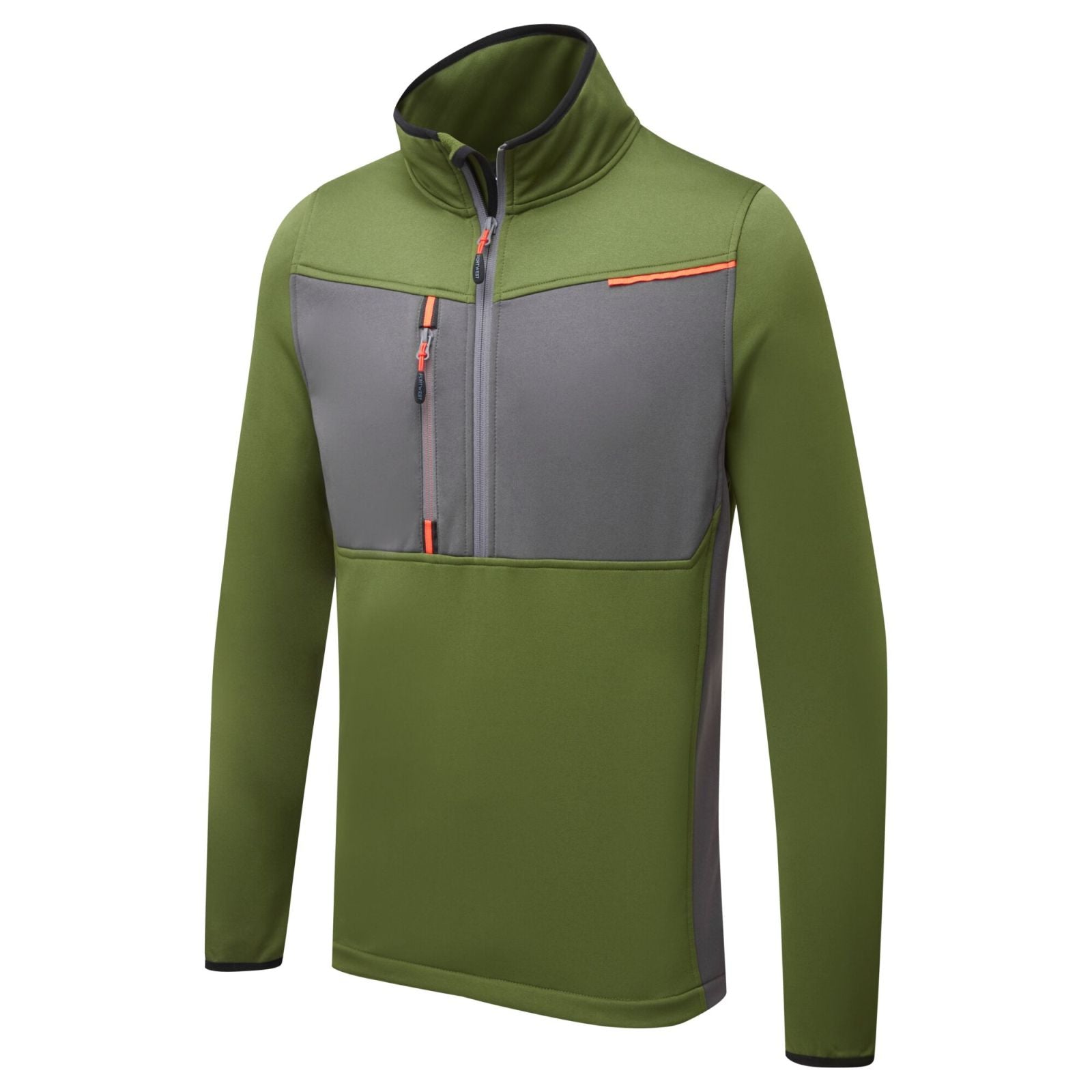 Portwest WX3 Alle Weersomstandigheden Hoodie T755 Tech Fleece halve rits olijfgroen(OG)
