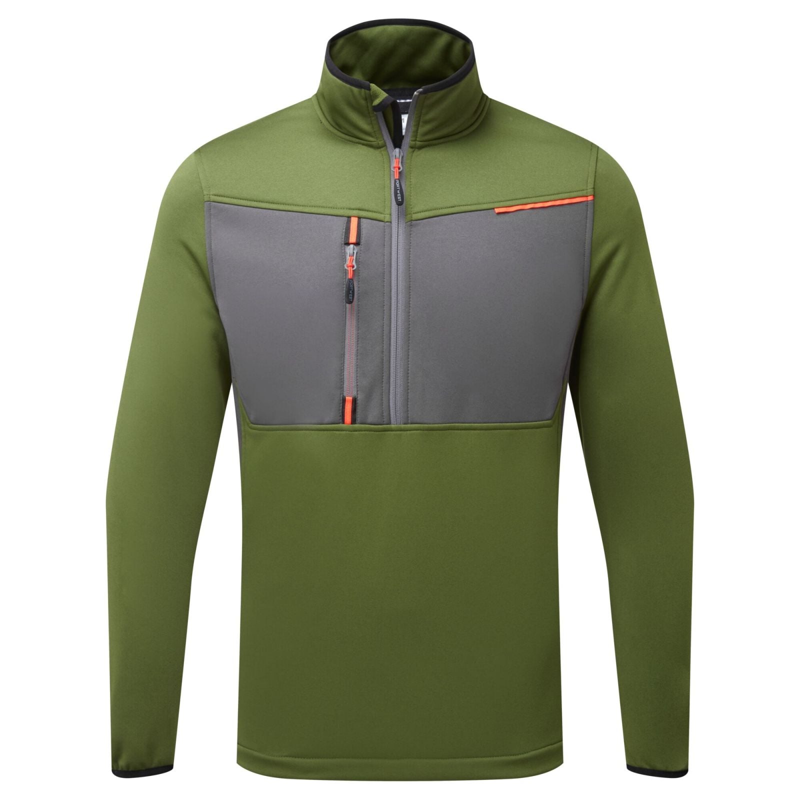 Portwest WX3 Alle Weersomstandigheden Hoodie T755 Tech Fleece halve rits olijfgroen(OG)