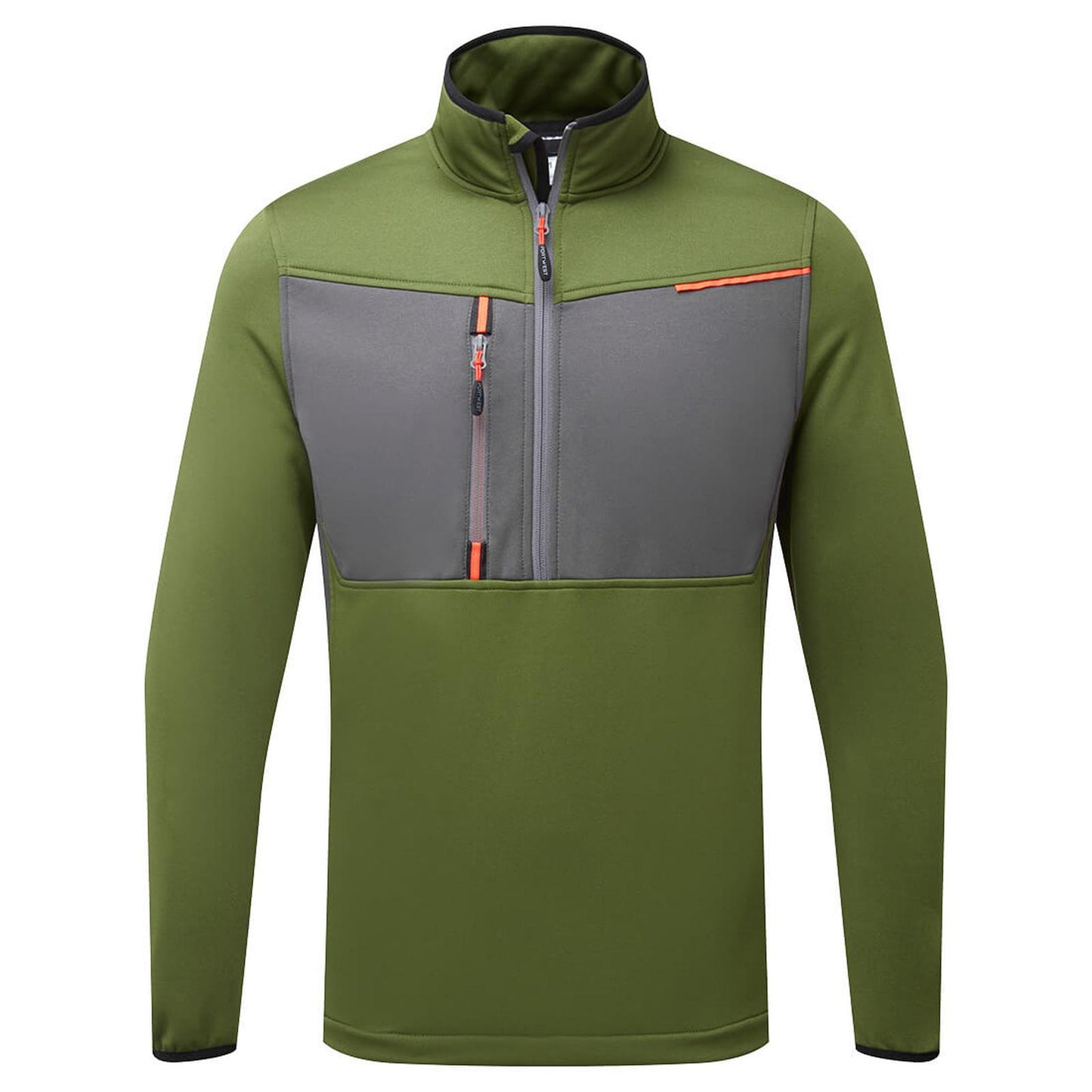 Portwest WX3 Bescherming Tegen Alle Weersomstandigheden Hoodie T755 Tech Fleece halve rits olijfgroen(OG)