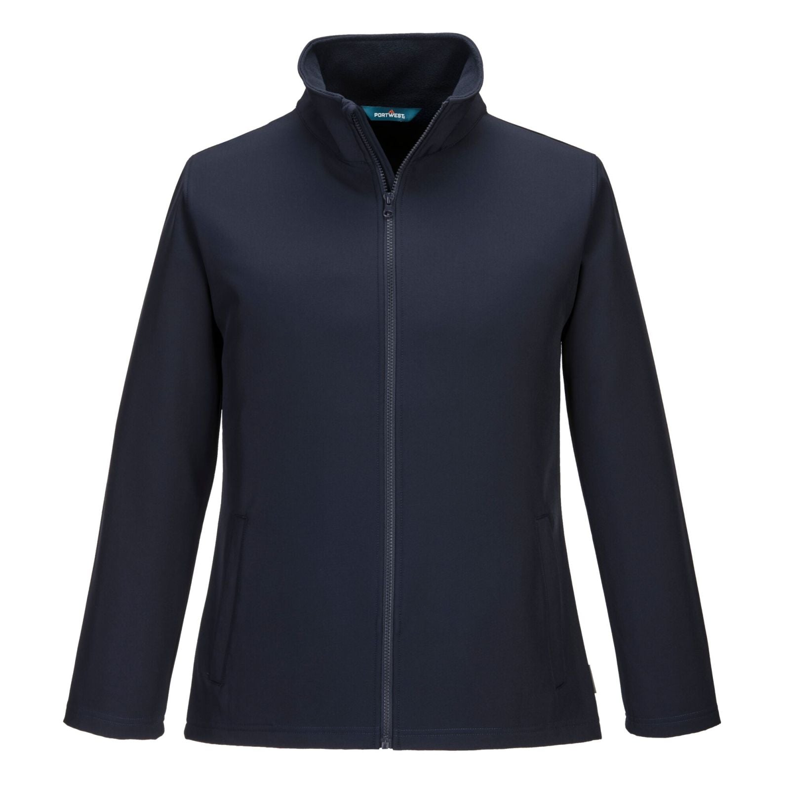 Portwest Regenkleding Softshell Bescherming Alle Weersomstandigheden Jas TK21 Print & Promo softshell (2L) dames marineblauw(NV)