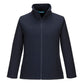 Portwest Regenkleding Softshell Bescherming Alle Weersomstandigheden Jas TK21 Print & Promo softshell (2L) dames donker marineblauw(NV)