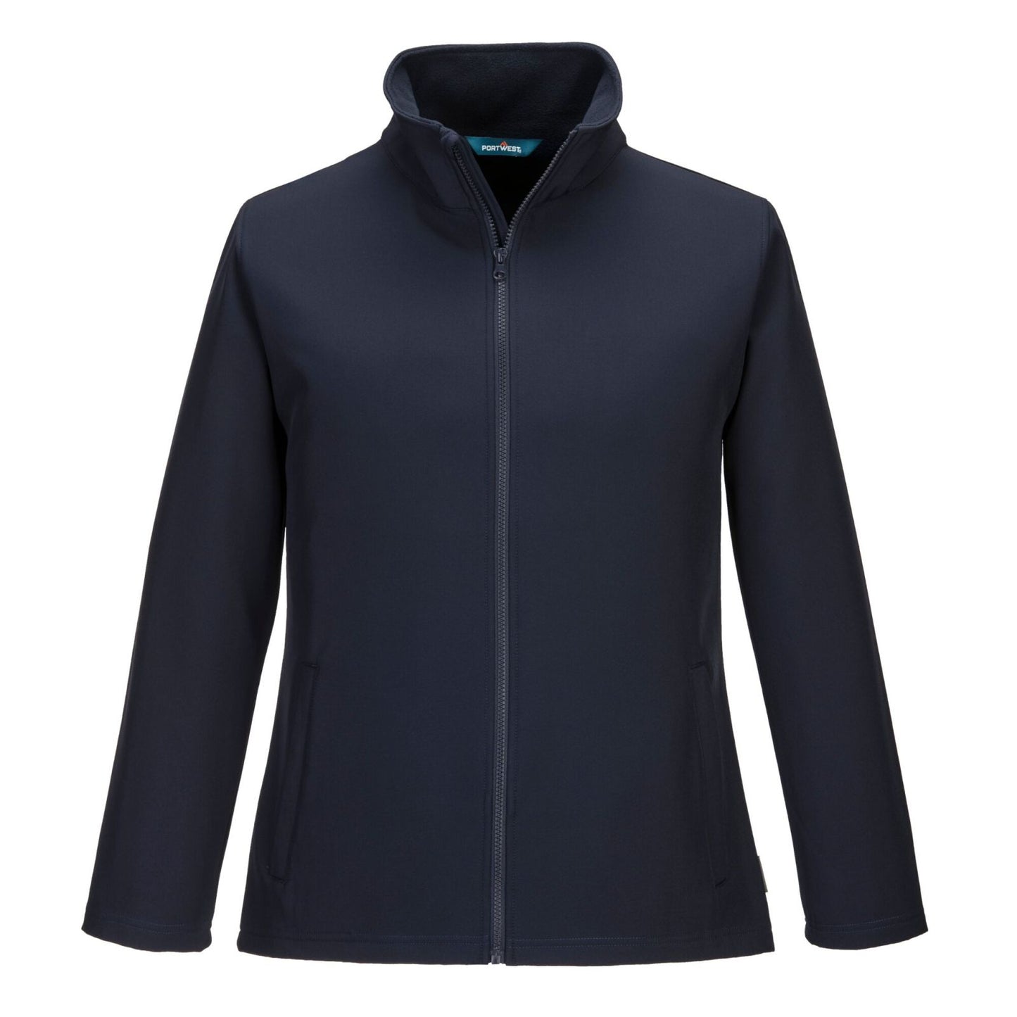 Portwest Regenkleding Softshell Bescherming Alle Weersomstandigheden Jas TK21 Print & Promo softshell (2L) dames donker marineblauw(NV)