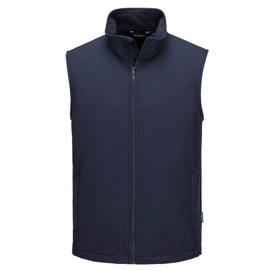 Portwest Regenkleding Softshell Bescherming Tegen Alle Weersomstandigheden Bodywarmer TK22 Print & Promo Softshell Gilet (2L) donker marineblauw(NV)