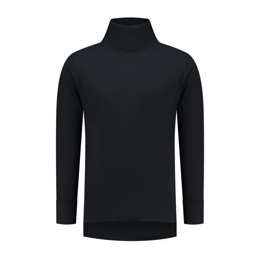 Noname Thermoshirt TLC100  lange mouw met col zwart(ZWART)