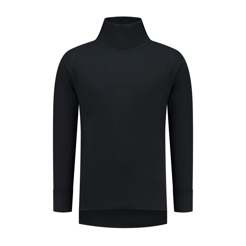 Noname Thermoshirt TLC100  lange mouw met col zwart(ZWART)