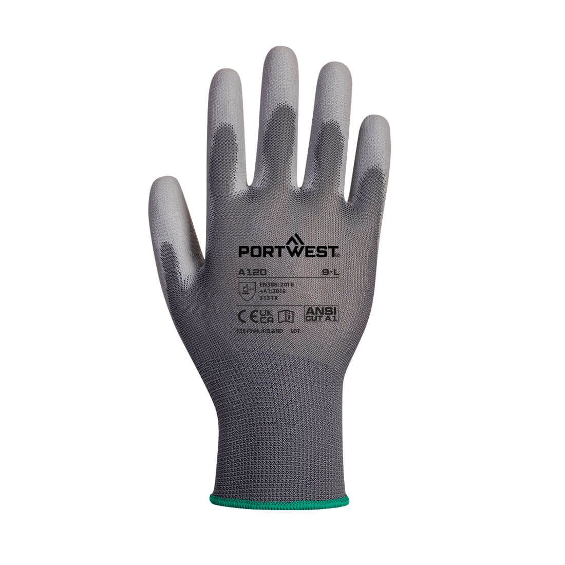 Portwest Handbescherming Handschoenen Automaat VB120 PU Palm algemeen gebruik (288 pr) grijs(G7)