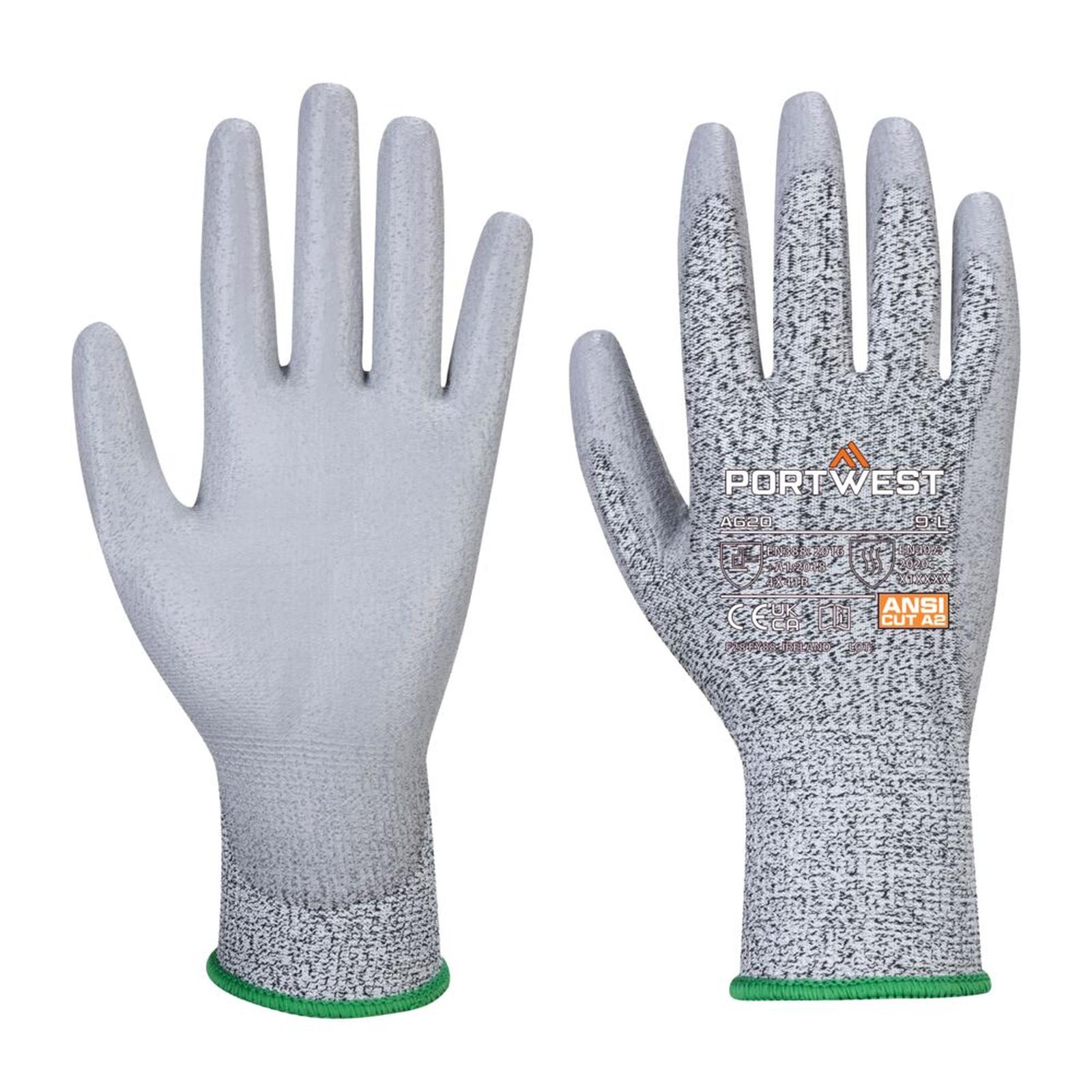 Portwest Handbescherming Handschoenen Automaat VB620 Cut B13 PU (144 pr) grijs(G7)