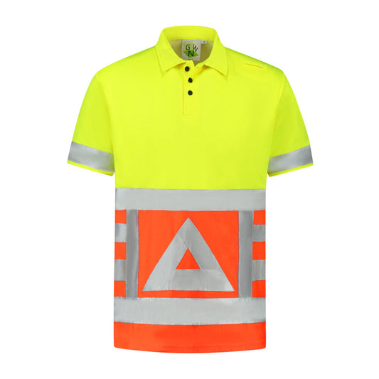 Noname High Visibility Poloshirt VKPOKM100 verkeersregelaar Met korte mouw HiVis geel-oranje(GEELORANJE)