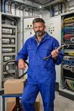 Woltex Overalls Kat/pol Vlamvertragend drukkers kobaltblauw