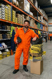 Woltex Overalls Katoen Vlamvertragend drukkers/ rugplooi oranje