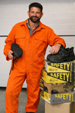 Woltex Overalls katoen drukknoop oranje