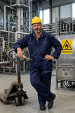 Woltex Overalls Katoen Vlamvertragend drukkn./klep/ kniez. Donkerblauw