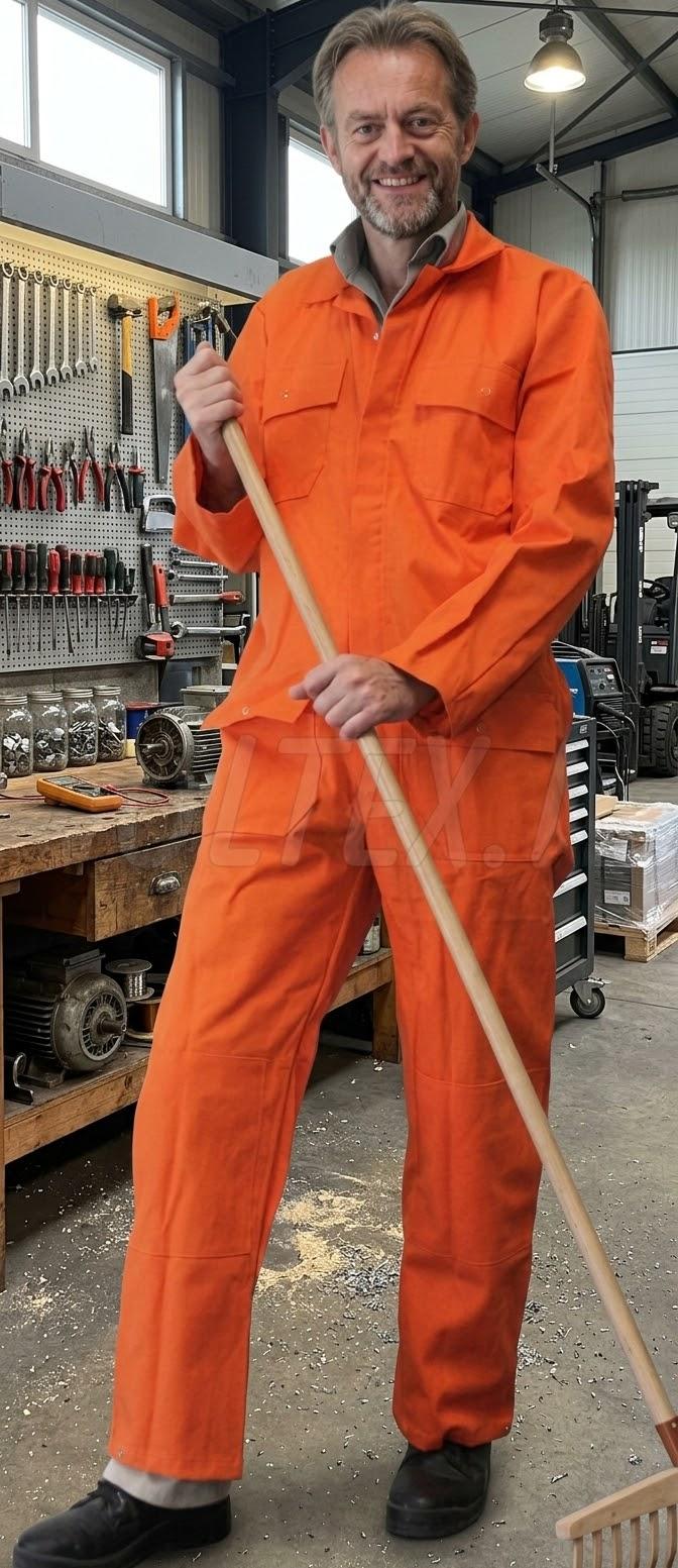 Woltex Overalls Vlamvertragend Klep/kniezakken oranje