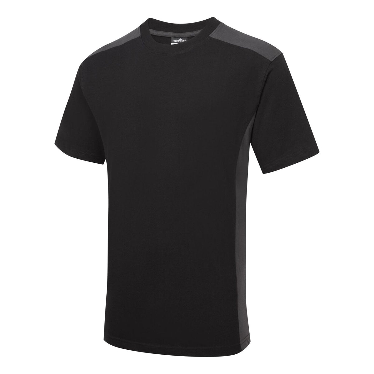 Portwest vrijetijdskleding Corporate Casuals T-shirt W1660 tweekleuren K/M zwart-grijs(BY)
