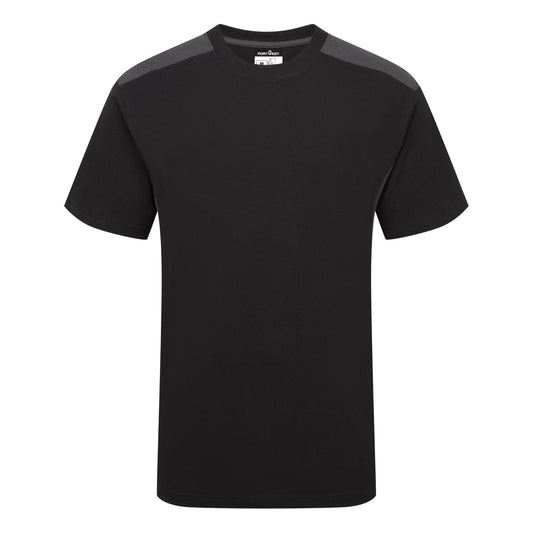 Portwest vrijetijdskleding Corporate Casuals T-shirt W1660 tweekleuren K/M zwart-grijs(BY)