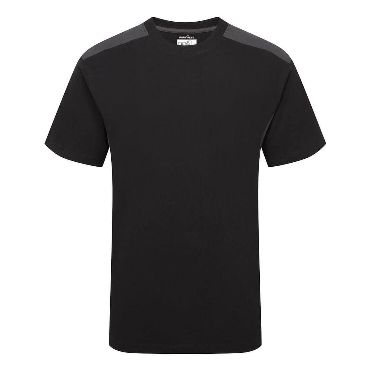 Portwest vrijetijdskleding Corporate Casuals T-shirt W1660 tweekleuren K/M zwart-grijs(BY)