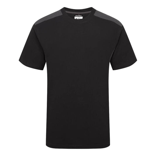 Portwest vrijetijdskleding Corporate Casuals T-shirt W1660 tweekleuren K/M zwart-grijs(BY)