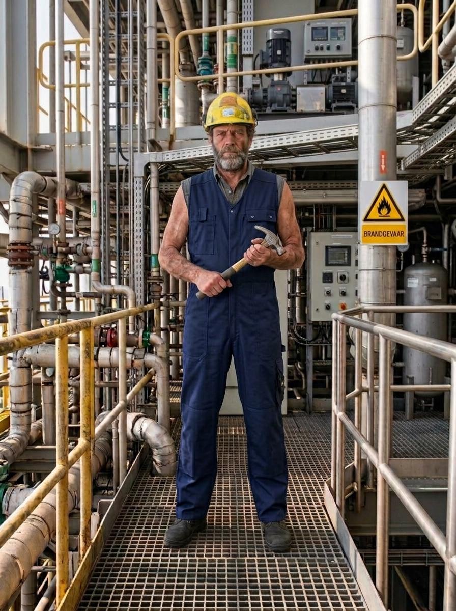 Woltex Bodybroeken Kat/pol Vlamvertragend donkerblauw