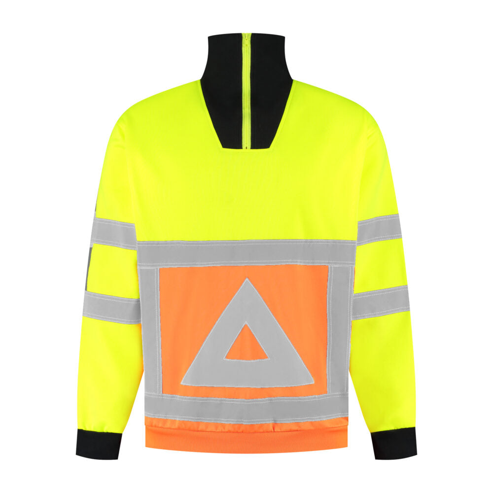 Noname High Visibility Sweater VKZSRWS100 zip verkeersregelaar HiVis geel-oranje(GEELORANJE)