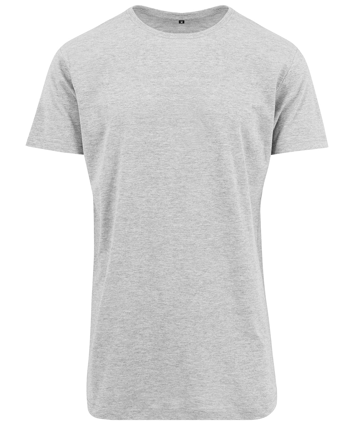 Build Your Brand T-shirt BY028 shaped long tee grijs gemêleerd(HGRE)