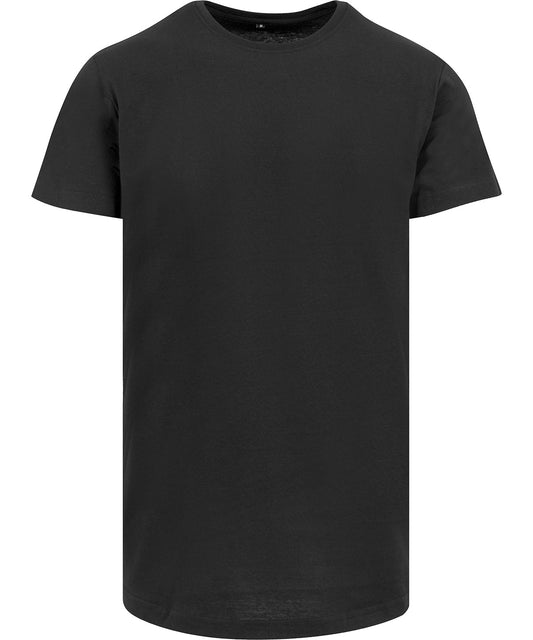 Build Your Brand T-shirt BY028 shaped long tee zwart(BLAC)