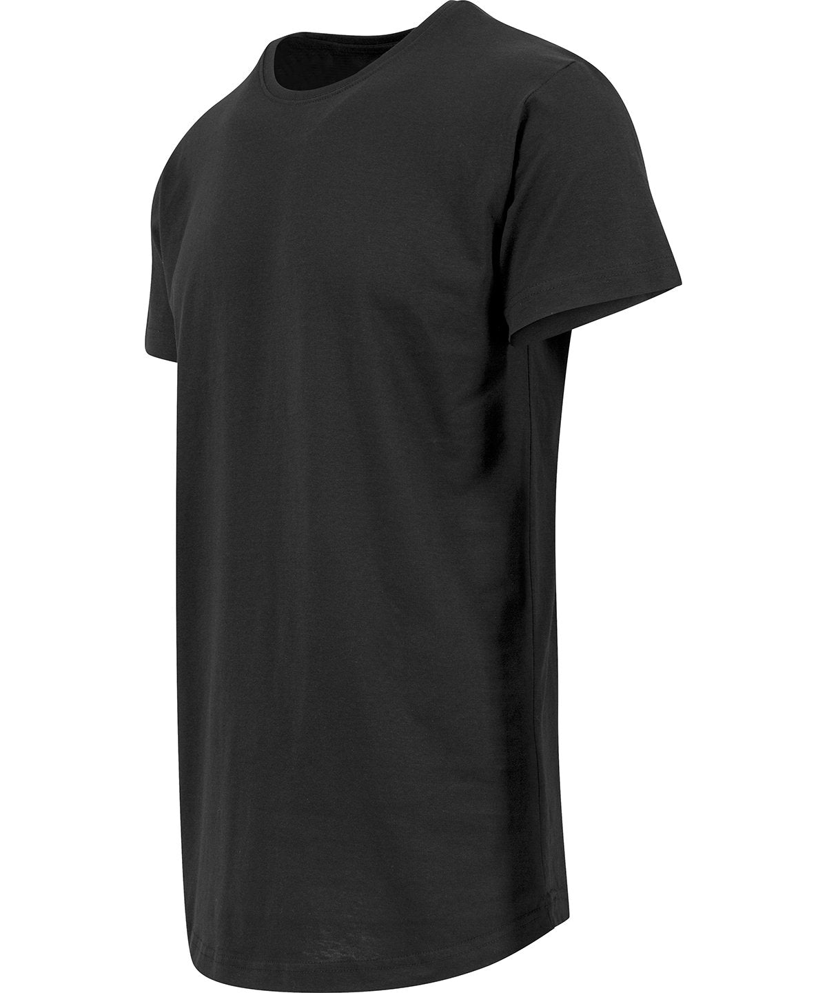 Build Your Brand T-shirt BY028 shaped long tee zwart(BLAC)