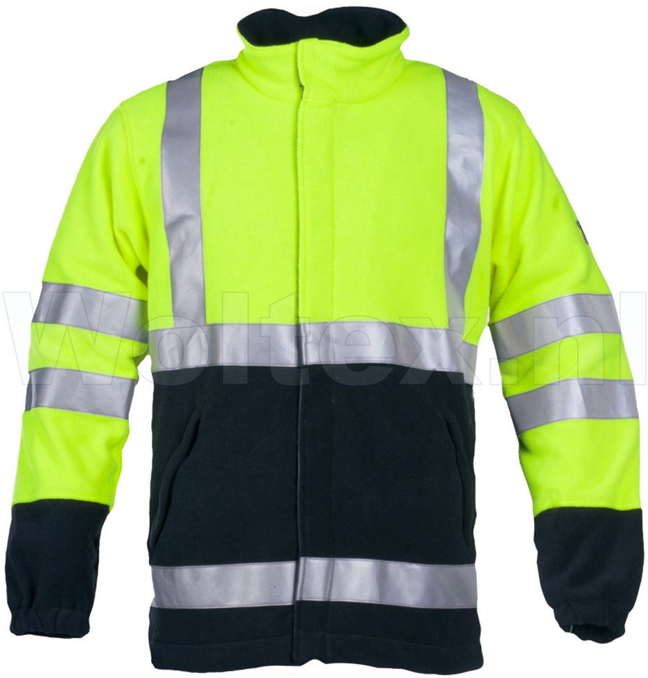 Sioen Vesten Valier  fluo geel-marineblauw