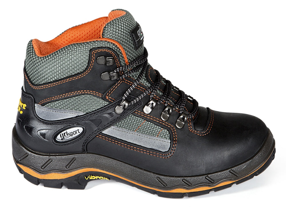 Grisport Schoenen 71607L hoog Veilige neus- zool zwart-oranje