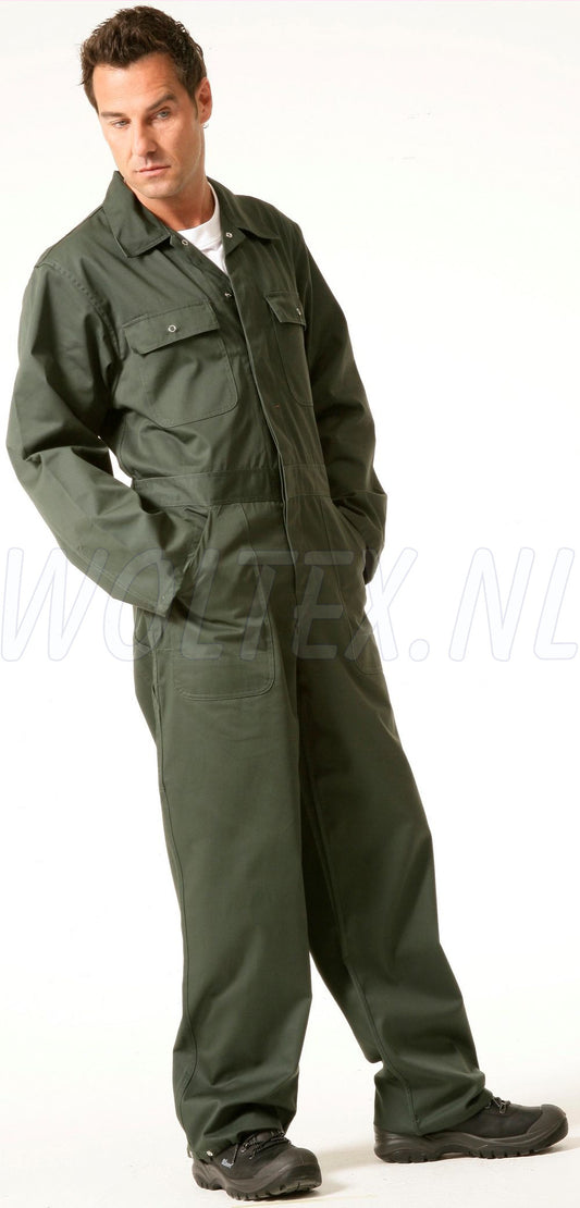 Economy Wear Overalls 3BO-M020001 Drukknopen Polyester- katoen groen